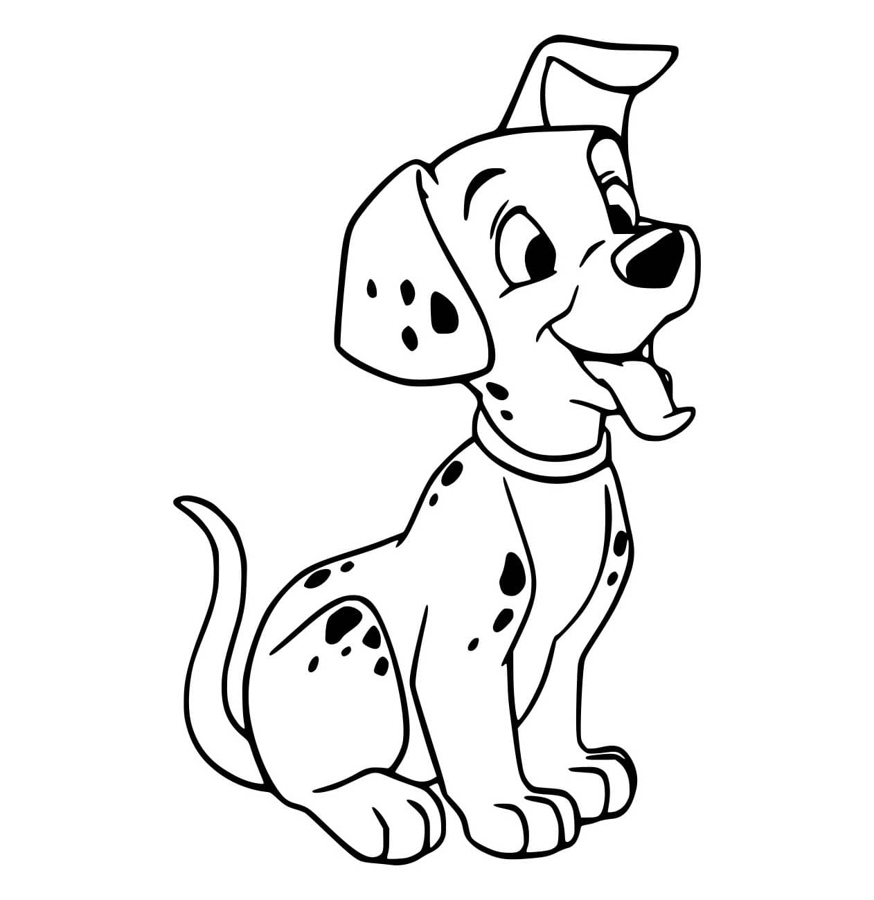 Desenho de Dálmata Mostrando a Li Ngua para Colorir