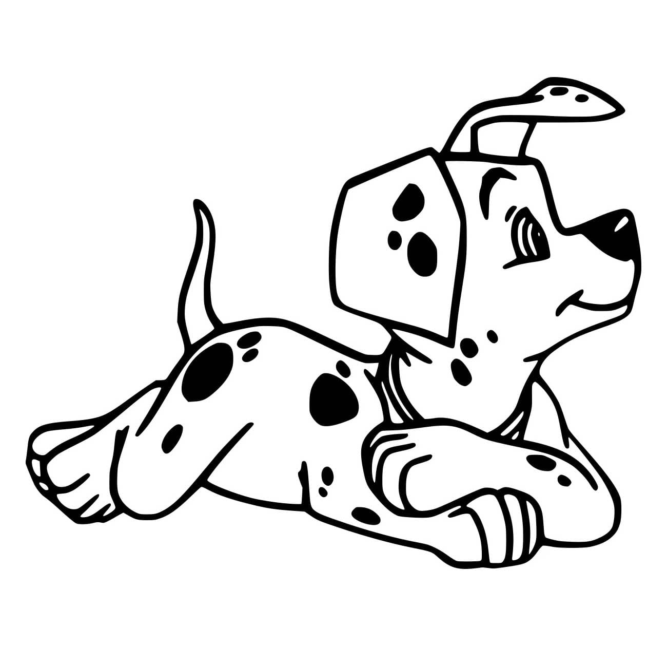 Desenho de Dálmata no Chão para Colorir