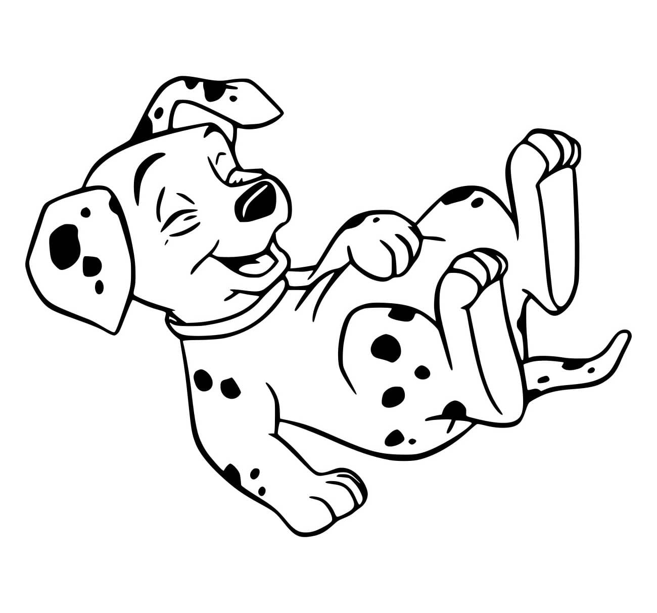 Desenho de Dálmata Rindo para Colorir