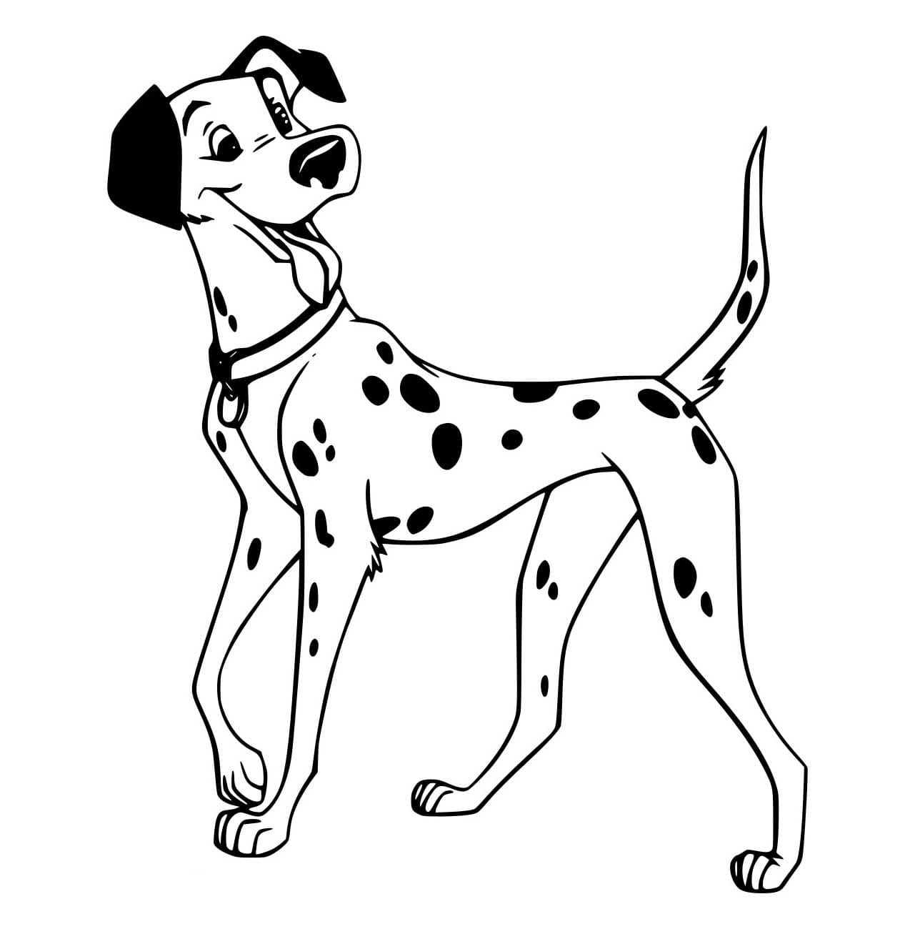 Desenho de Pongo Dálmata Caminhando para Colorir
