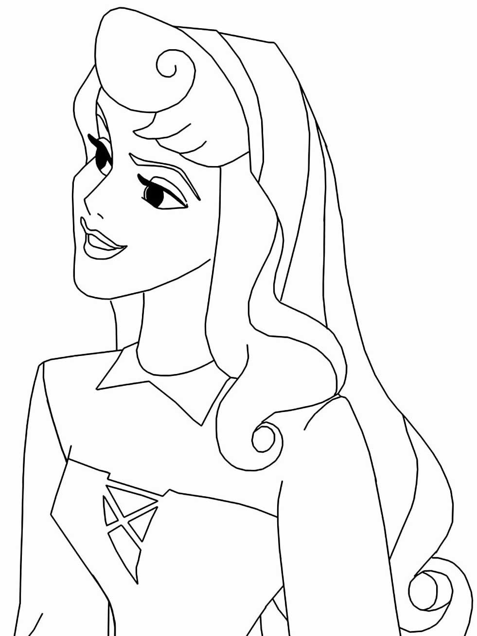 Desenho Imprimivel da Bela Adormecida Grátis Pdf para Colorir