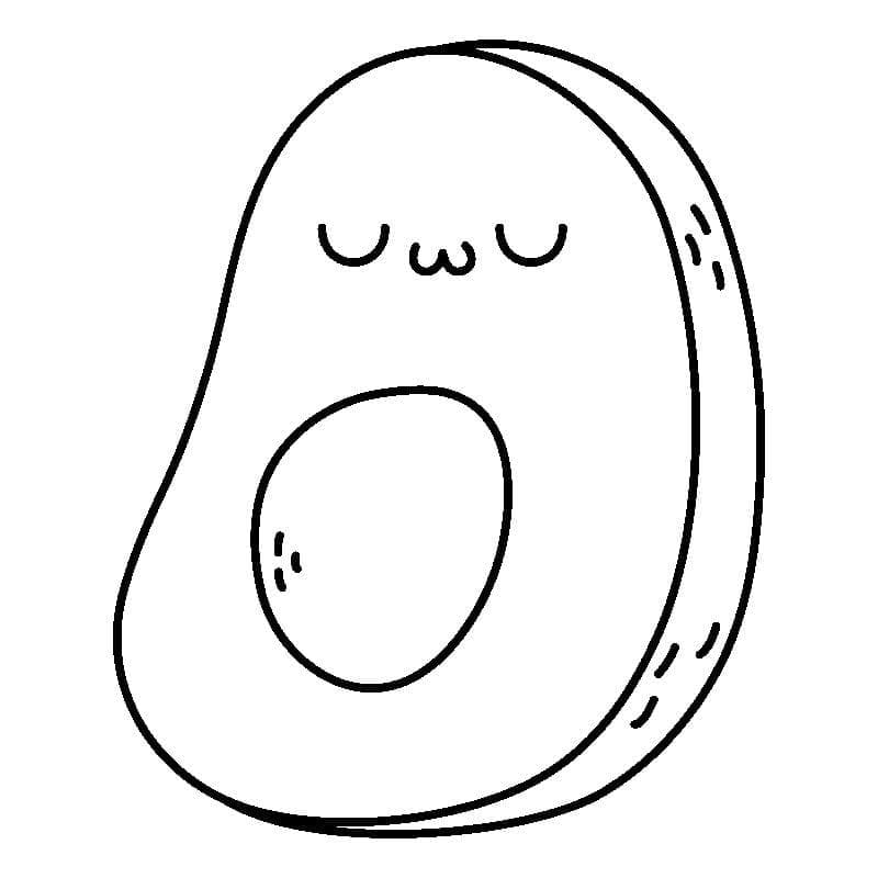 Desenho de Abacate Dormindo para Colorir