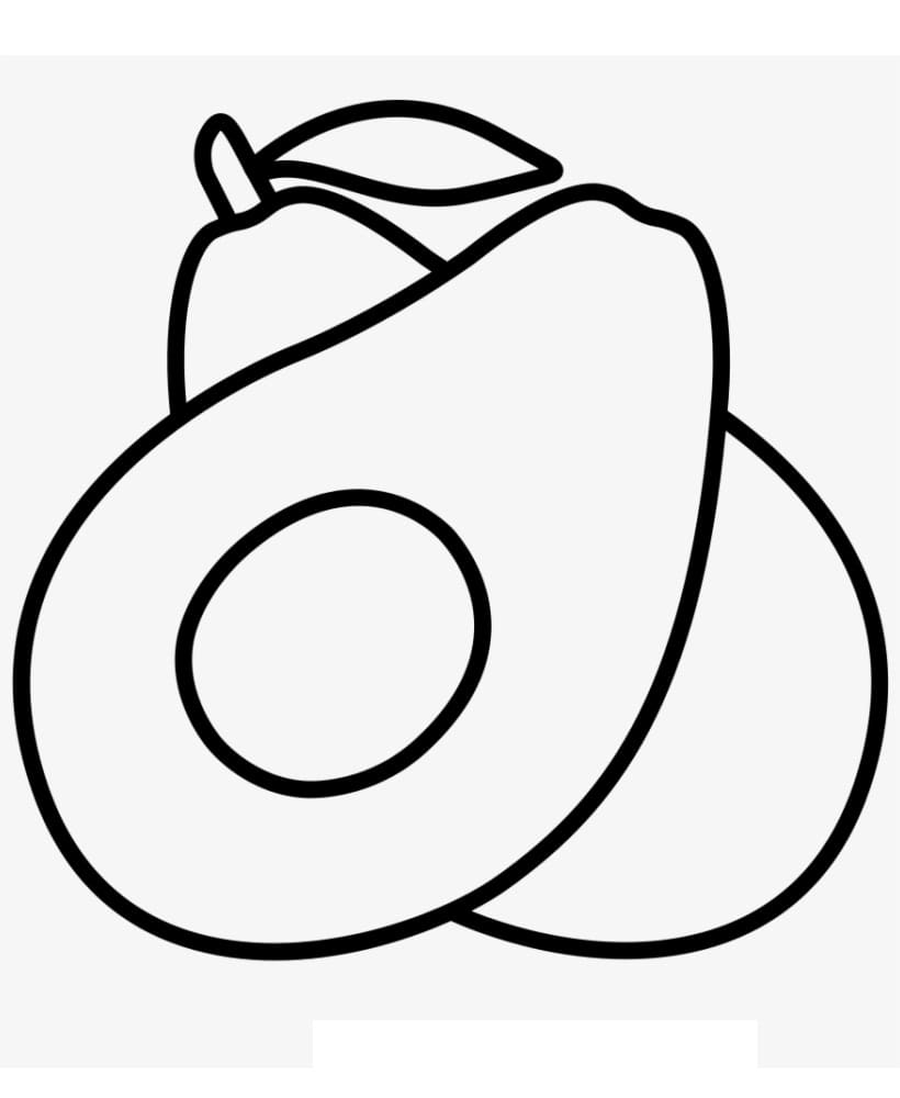Desenho de Abacate Fácil para Colorir