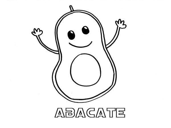 Desenho de Abacate Fofo para Colorir