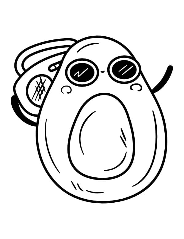 Desenho de Abacate Incrível para Colorir