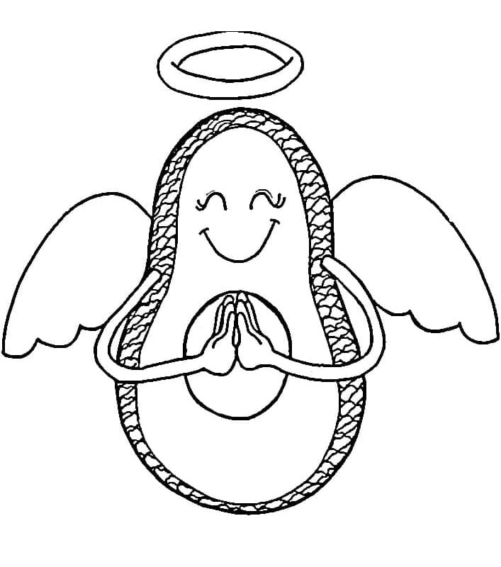 Desenho de Anjo de Abacate para Colorir