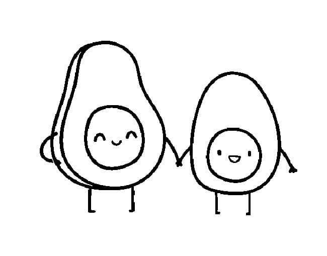 Desenho de Pequenos Abacates para Colorir