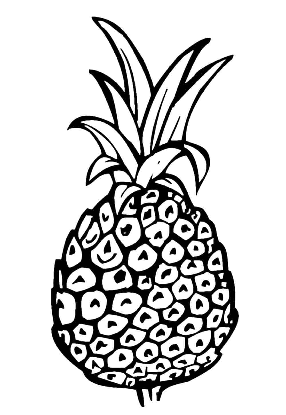 Desenho de Foto de Abacaxi para Colorir