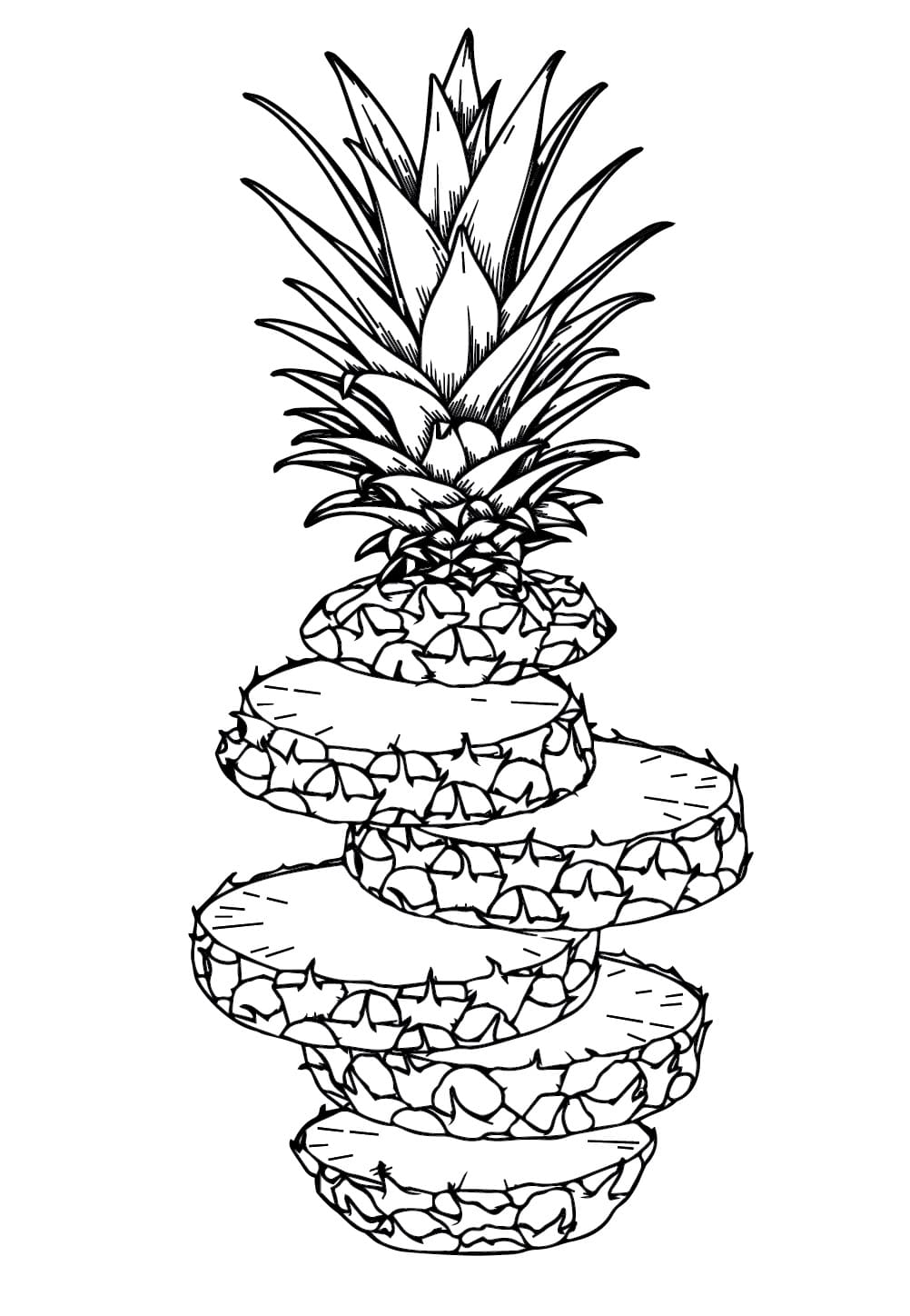 Desenho de Imagem de Abacaxi para Colorir