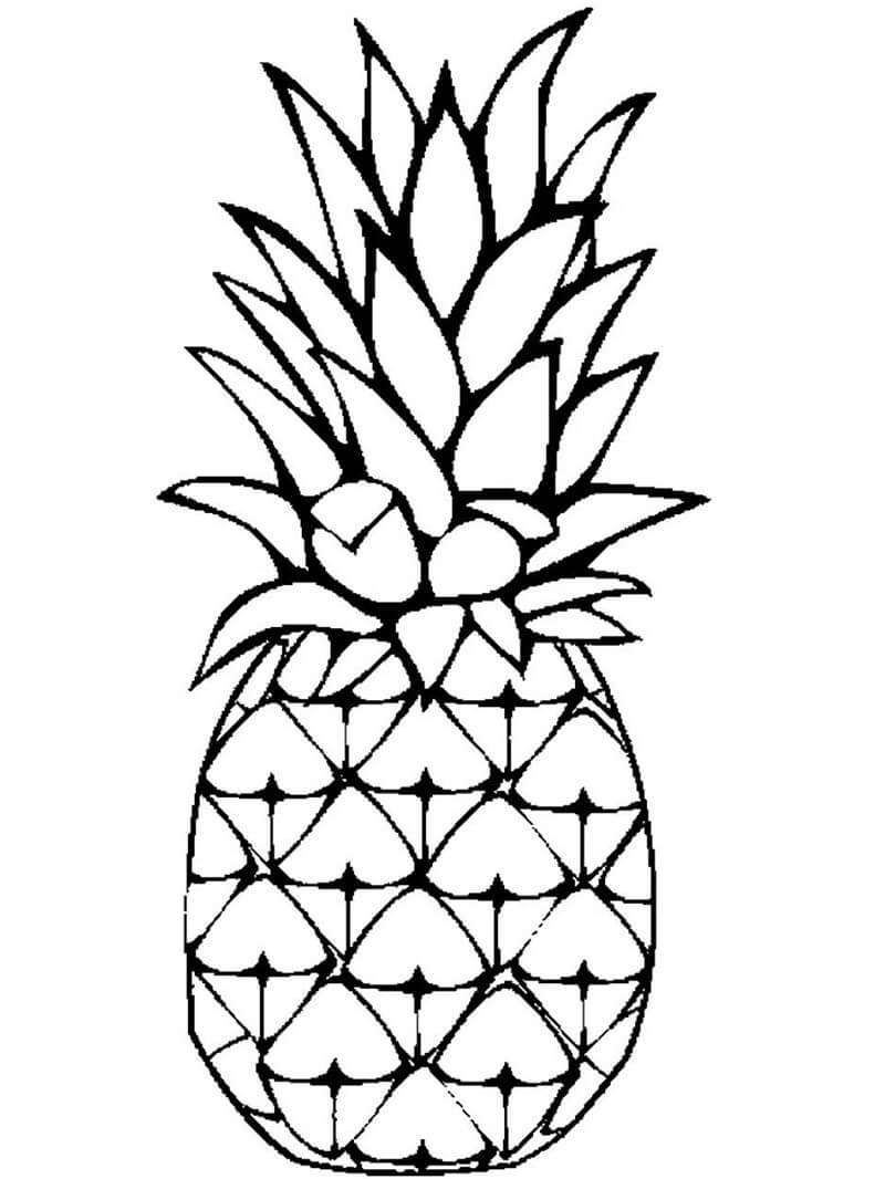 Desenho Fruta Abacaxi para Colorir