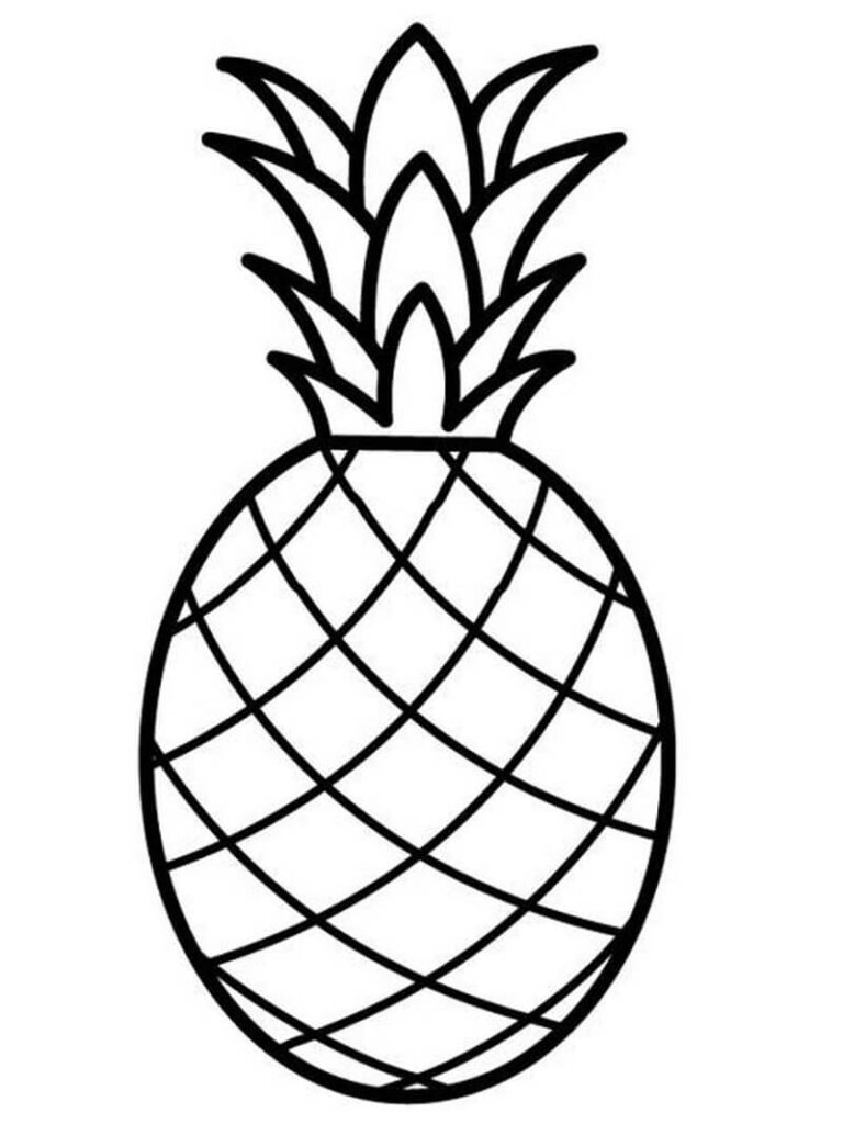 Desenho para Colorir de Fruta Abacaxi em Pdf