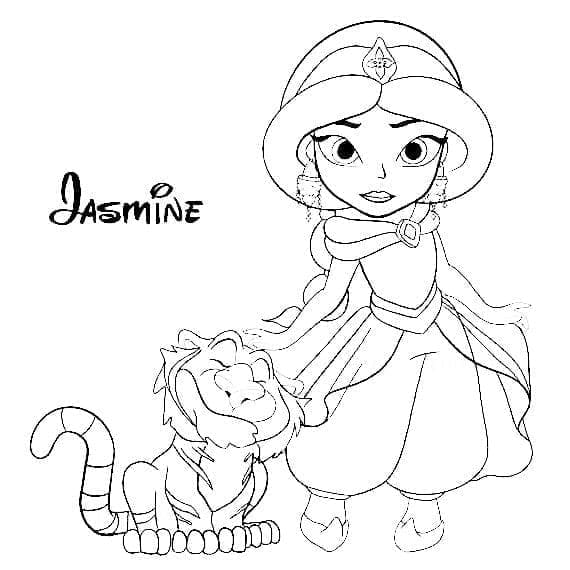 Desenho de Jasmine Chibi para Colorir