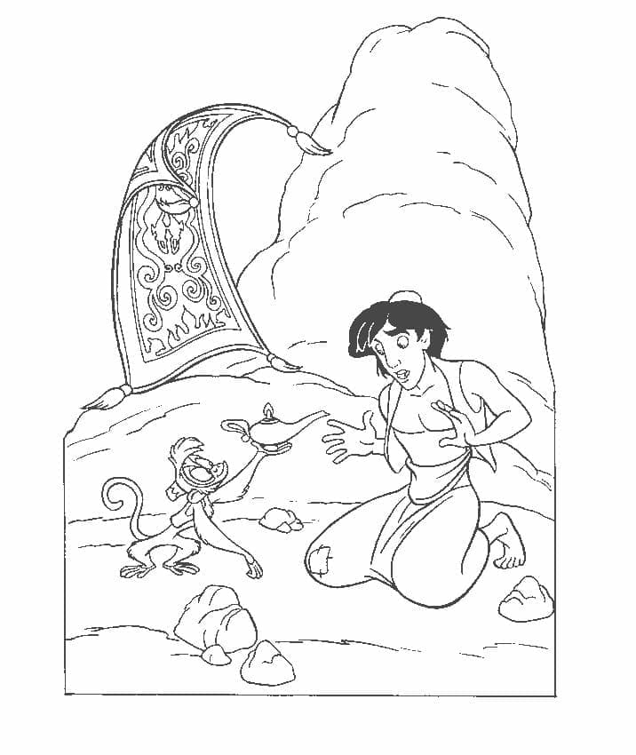 Desenhos de Aladdin de Disney para Colorir