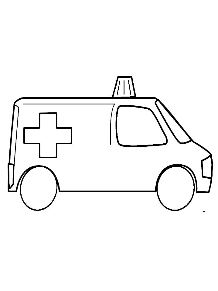 Desenho de Ambulância de Brinquedo para Colorir e Imprimir