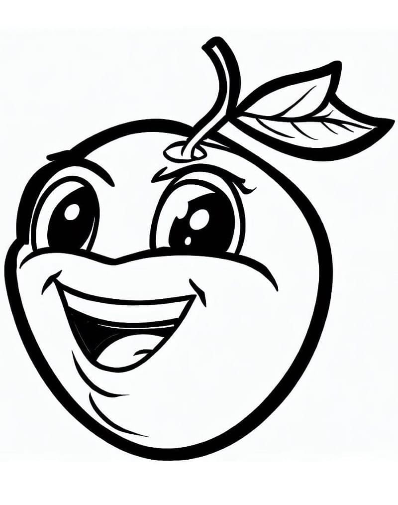 Desenho de Ameixa Animada para Colorir
