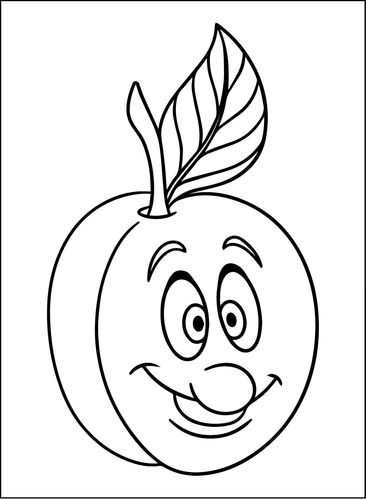 Desenho de Ameixa Engracada para Colorir