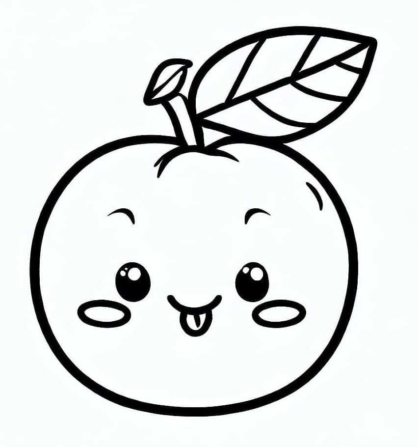 Desenho de Ameixa Muito Fofa para Colorir