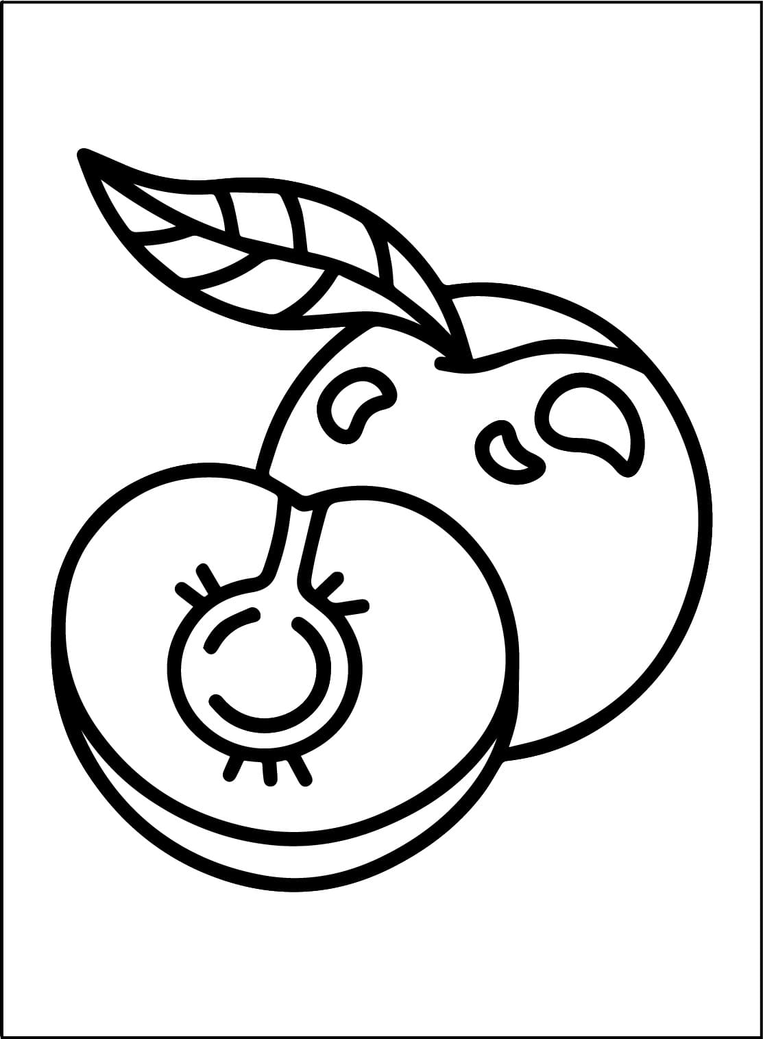 Desenho de Fruta de Ameixa para Colorir