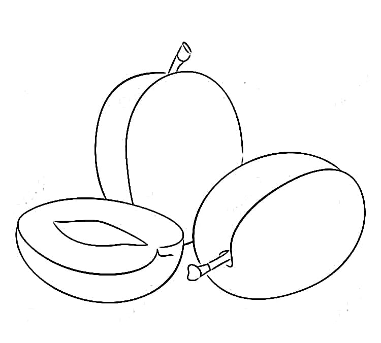 Desenho de Muitas Ameixas para Colorir