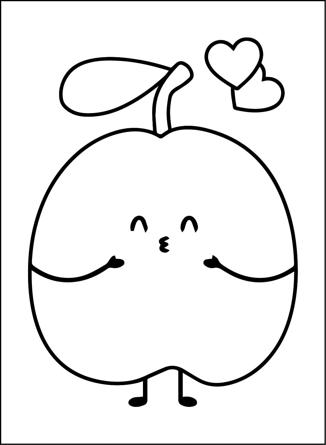 Desenho de uma Ameixa Fofa para Colorir