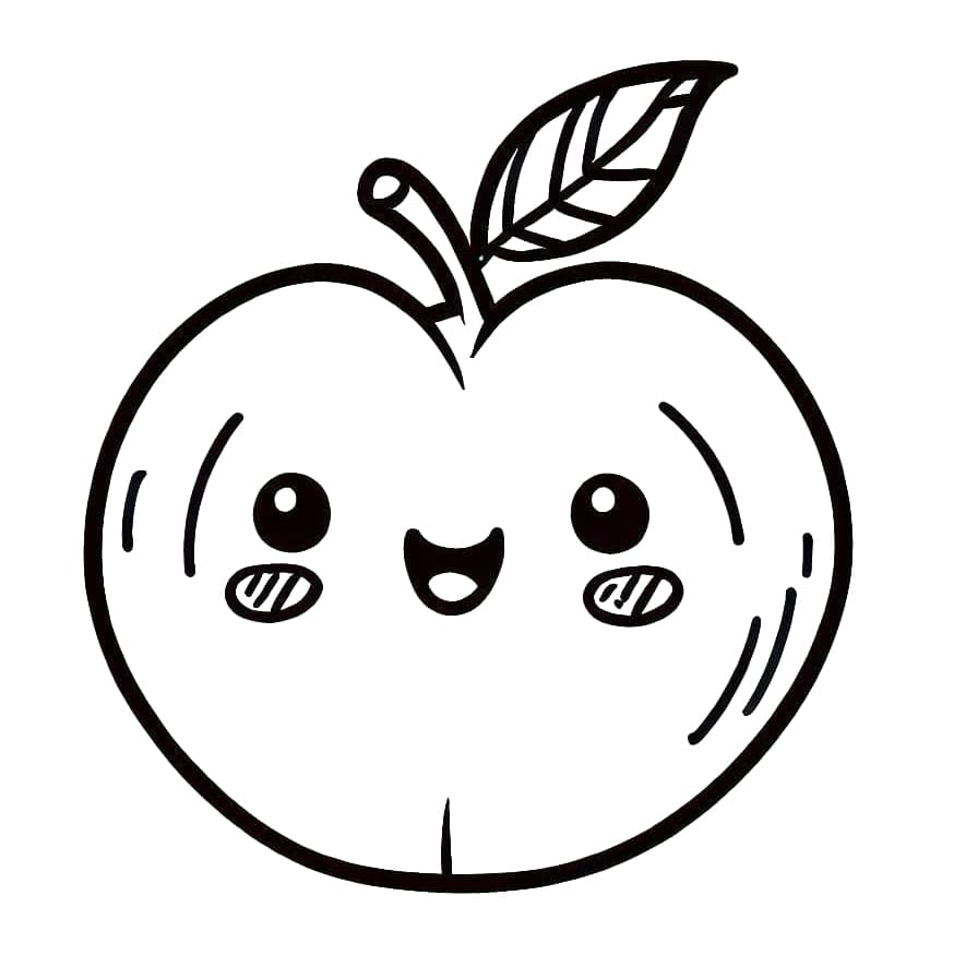 Desenho de uma Ameixa Muito Fofa para Colorir