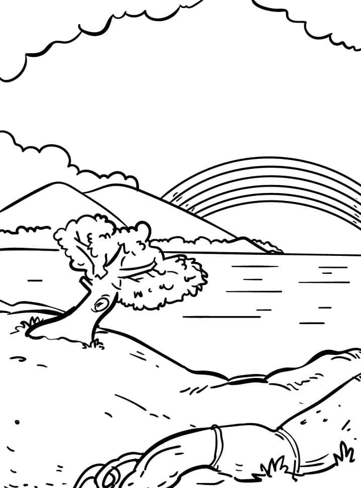 Desenho de Arco Íris para Crianças de 4 Anos para Colorir