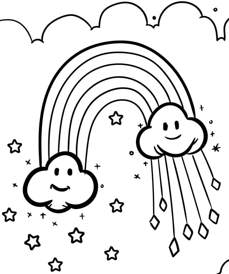 Desenho de Arco Íris para Crianças de 6 Anos para Colorir