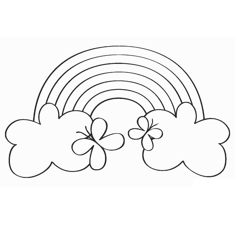 Desenho de Arco Íris Simples para Colorir