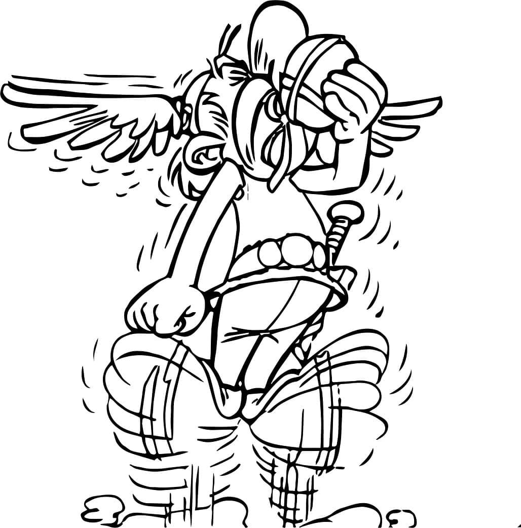 Desenho de Asterix Engraçado para Colorir