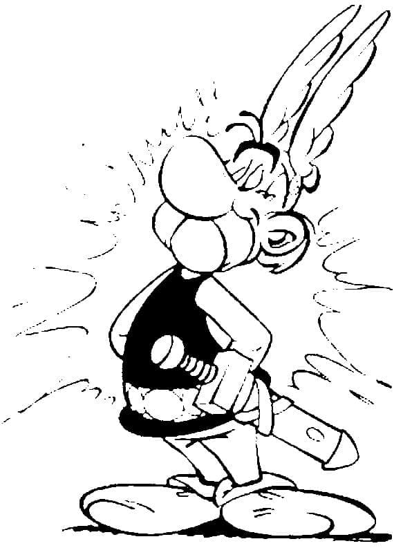 Desenho de Asterix Feliz para Colorir