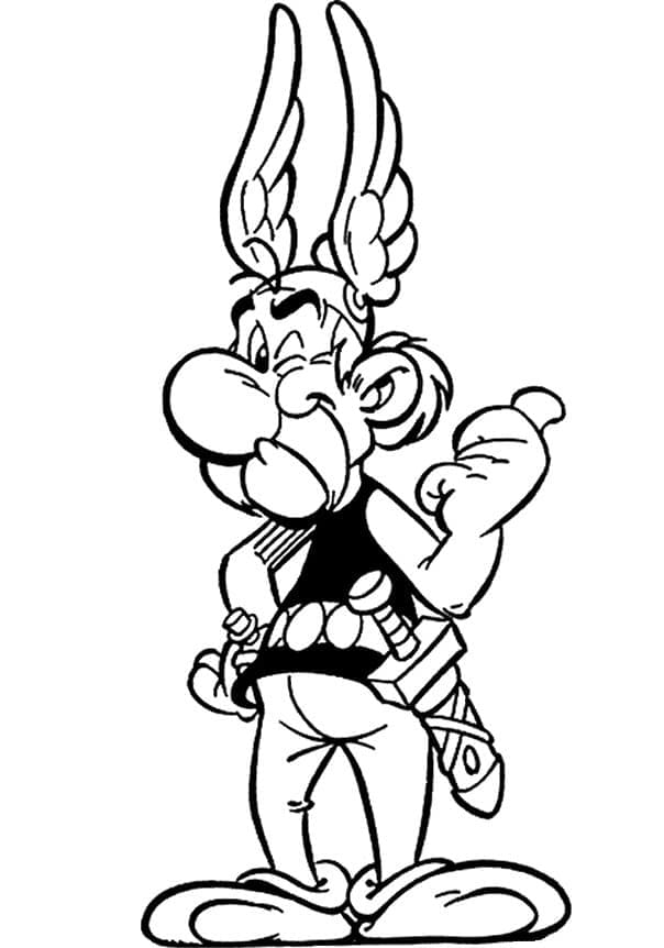 Desenho de Asterix Sorridente para Colorir