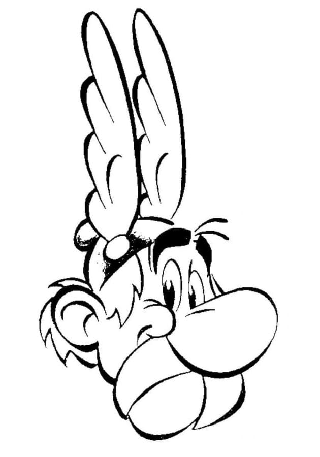 Desenho de Cara do Asterix para Colorir