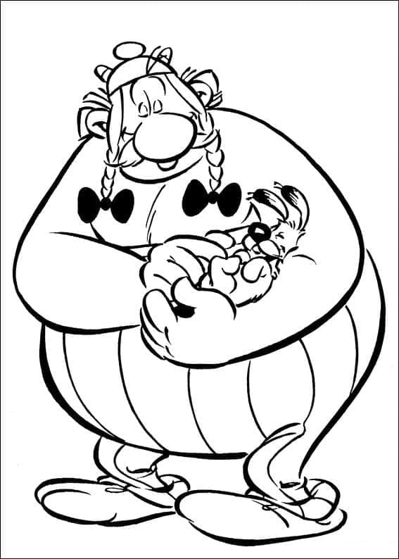 Desenho de Obelix e Ideiafix para Colorir