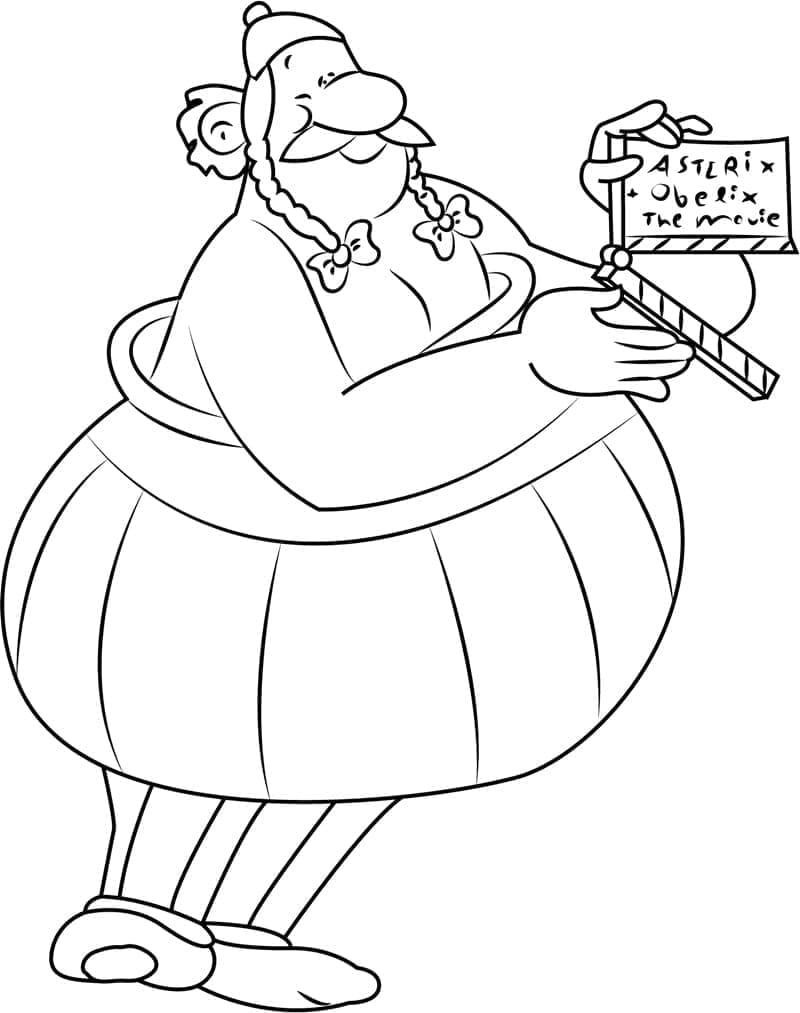 Desenho de Obelix Engraçado para Colorir