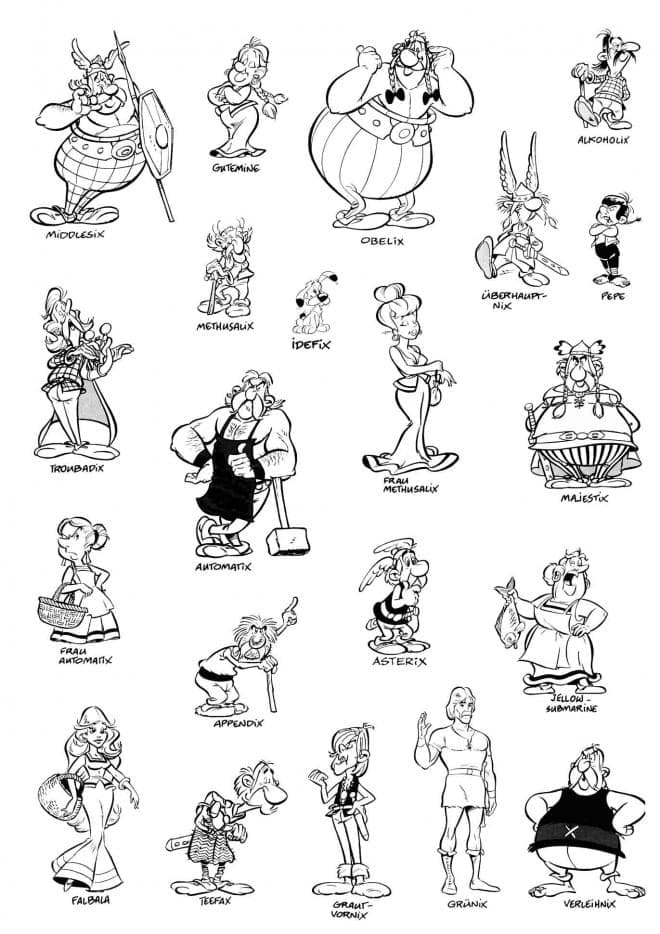 Desenho de Personagens de Asterix para Colorir