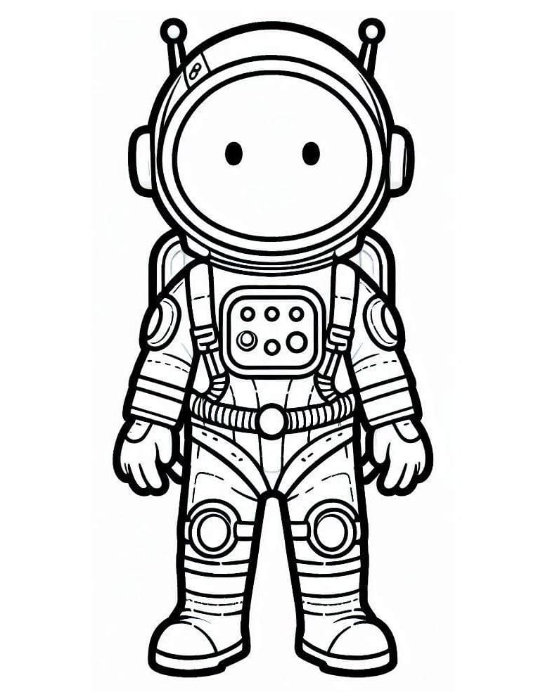 Desenho de Astronauta Fofo para Colorir