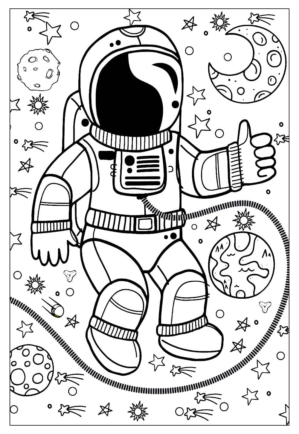 Desenho de Astronauta Grátis para Colorir