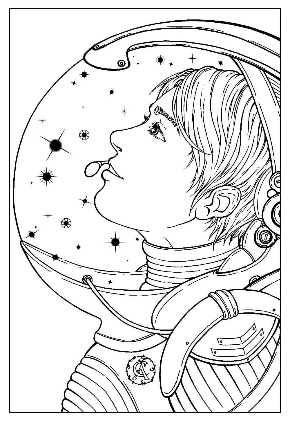 Desenho de Astronauta Imprimivel Grátis para Colorir