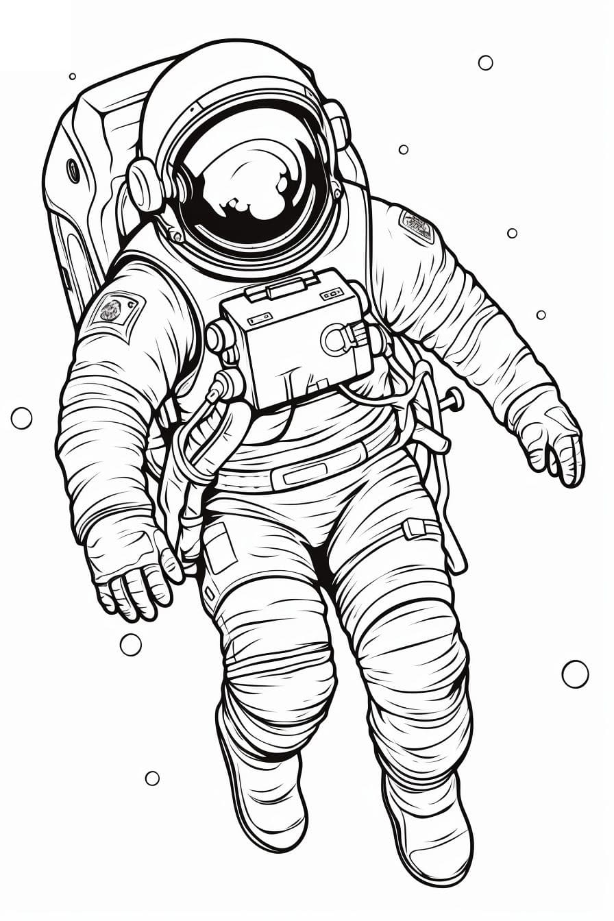 Desenho de Astronauta Imprimivel para Colorir