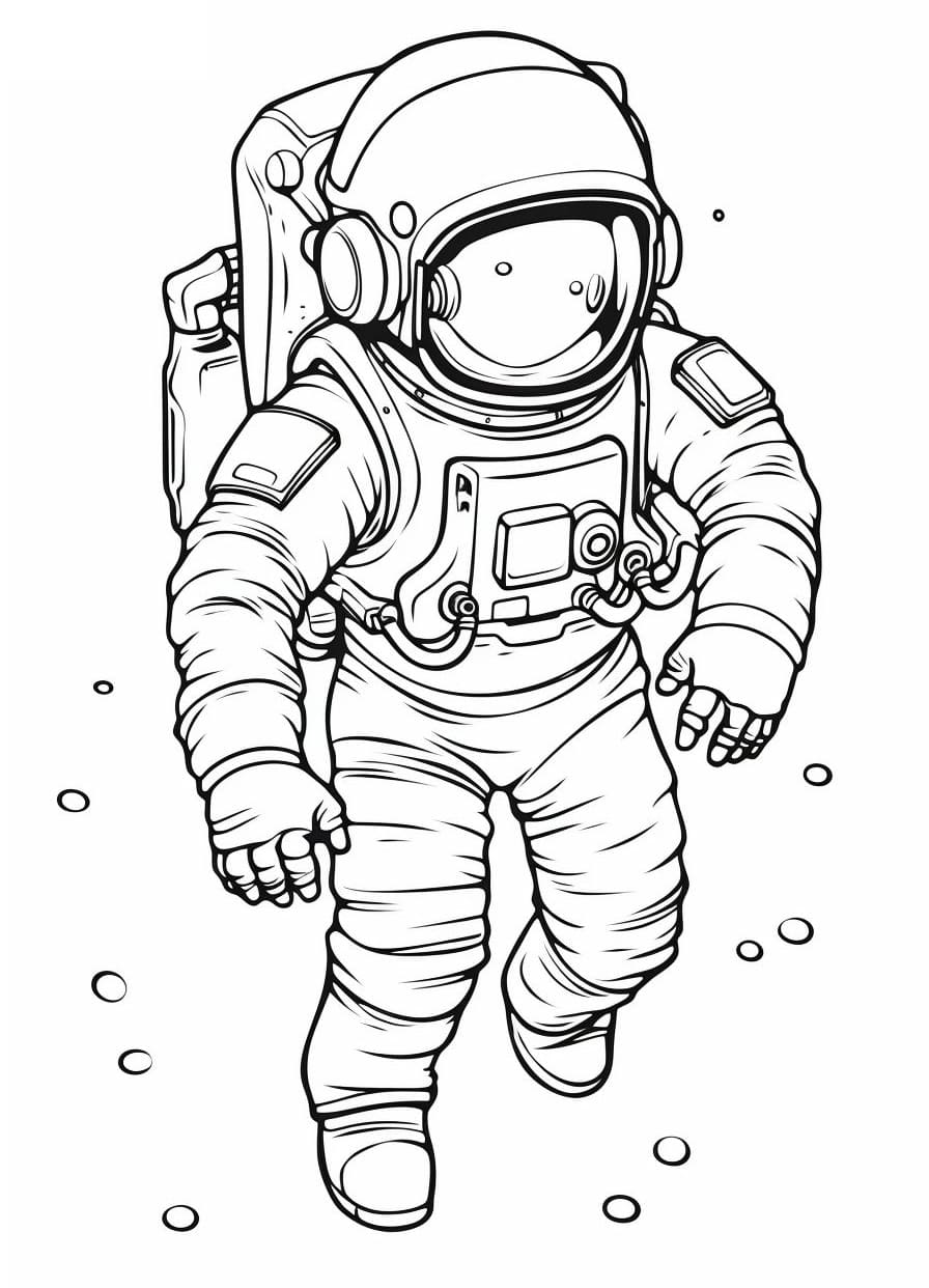 Desenho de Astronauta Realista para Colorir