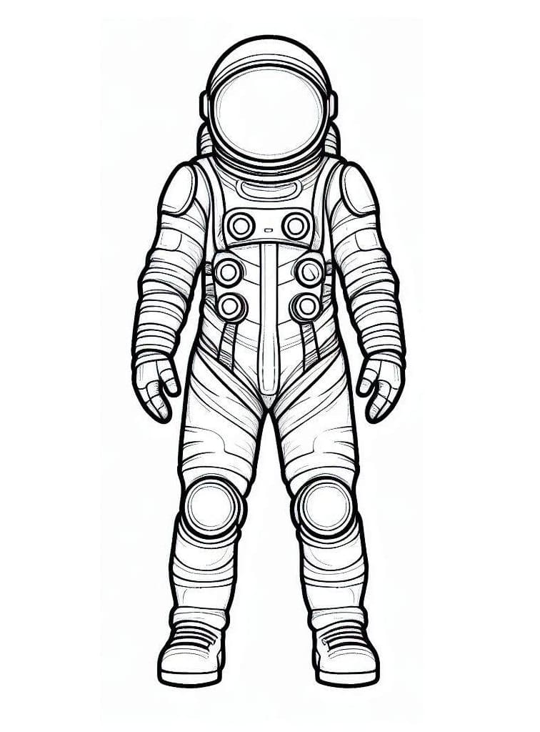 Desenho de Astronauta em Pé para Colorir