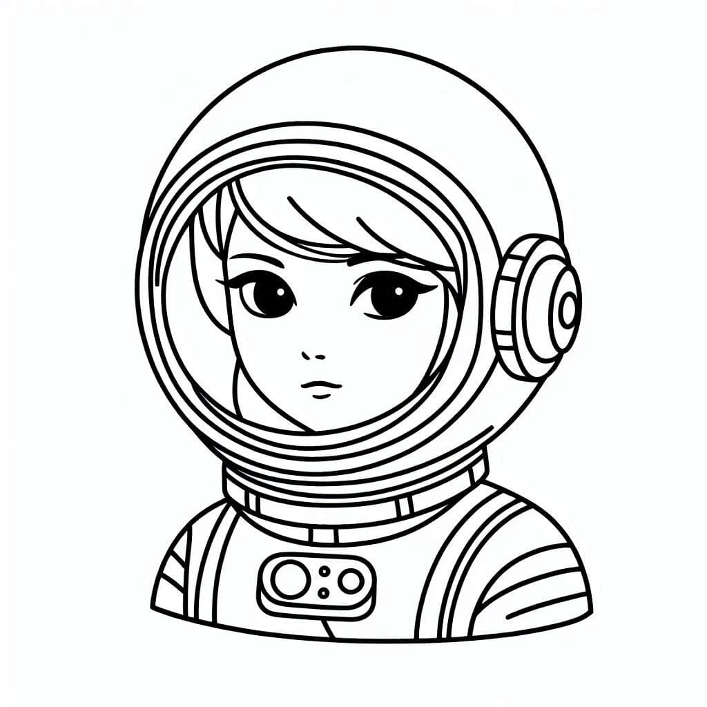Desenho de Linda Astronauta para Colorir