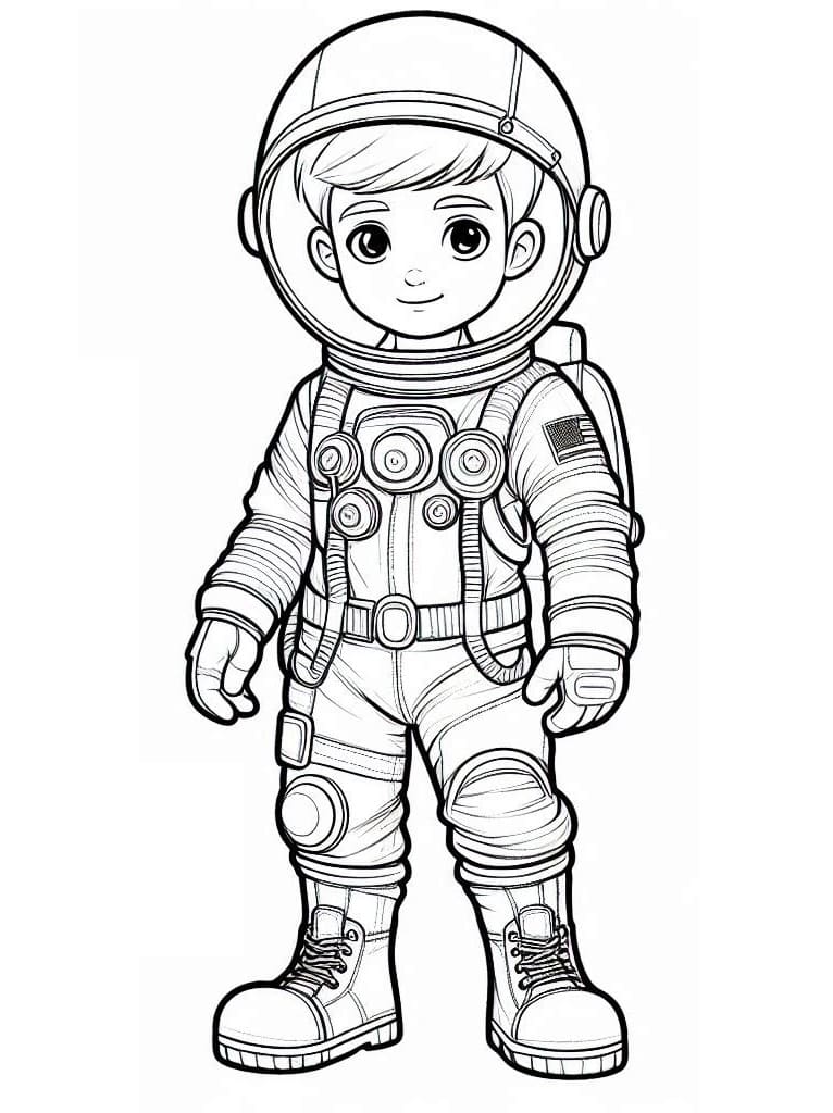 Desenho de Menino Astronauta para Colorir