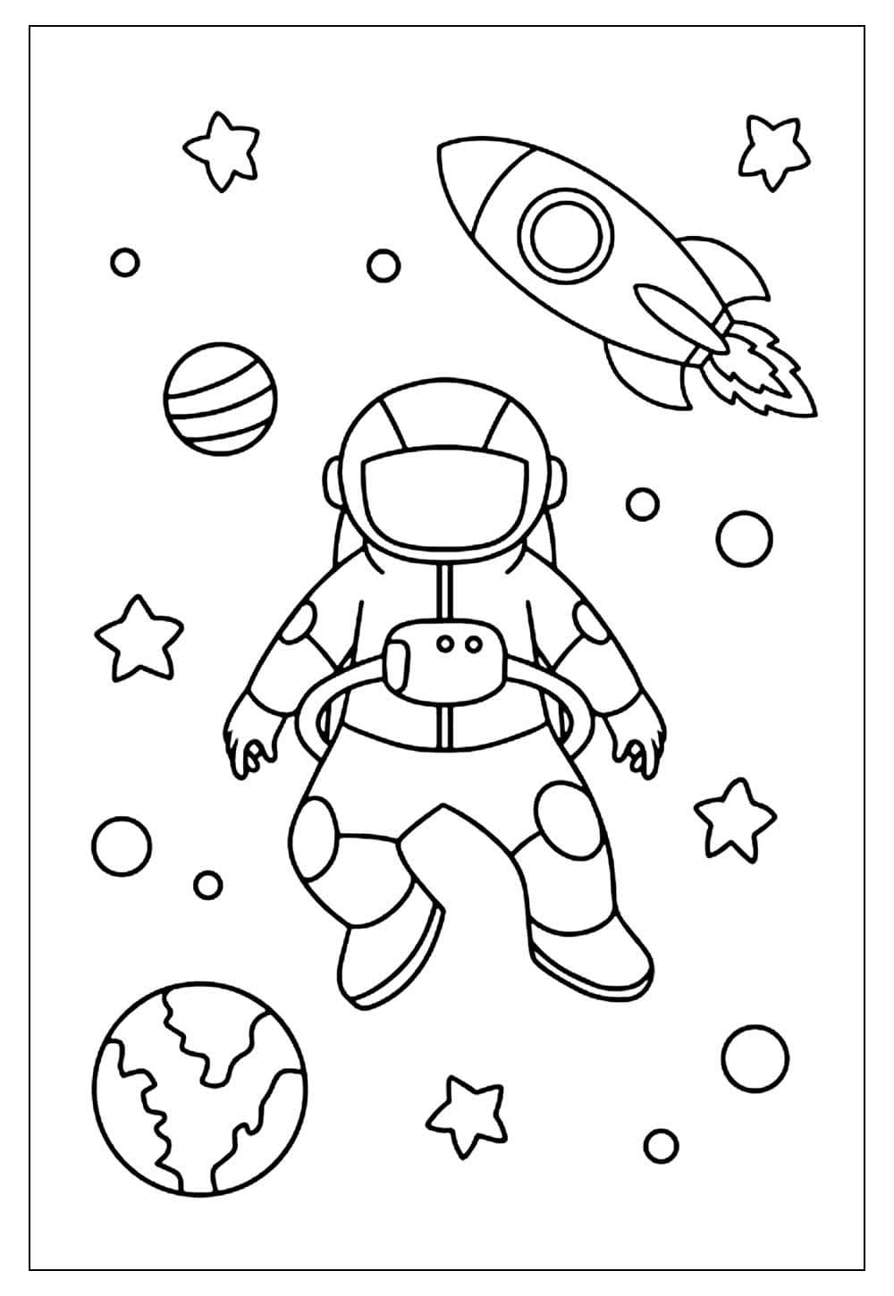 Desenho de Pequeno Astronauta para Colorir