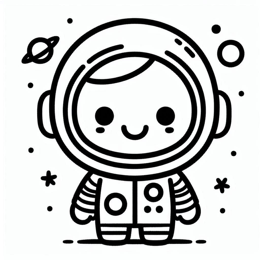 Desenho de um Astronauta Fofo para Colorir