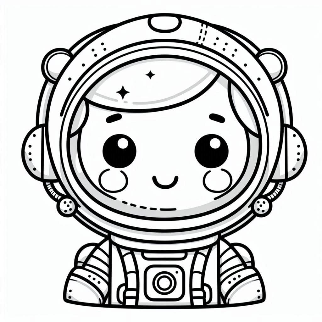 Desenho de um Astronauta Muito Fofo para Colorir
