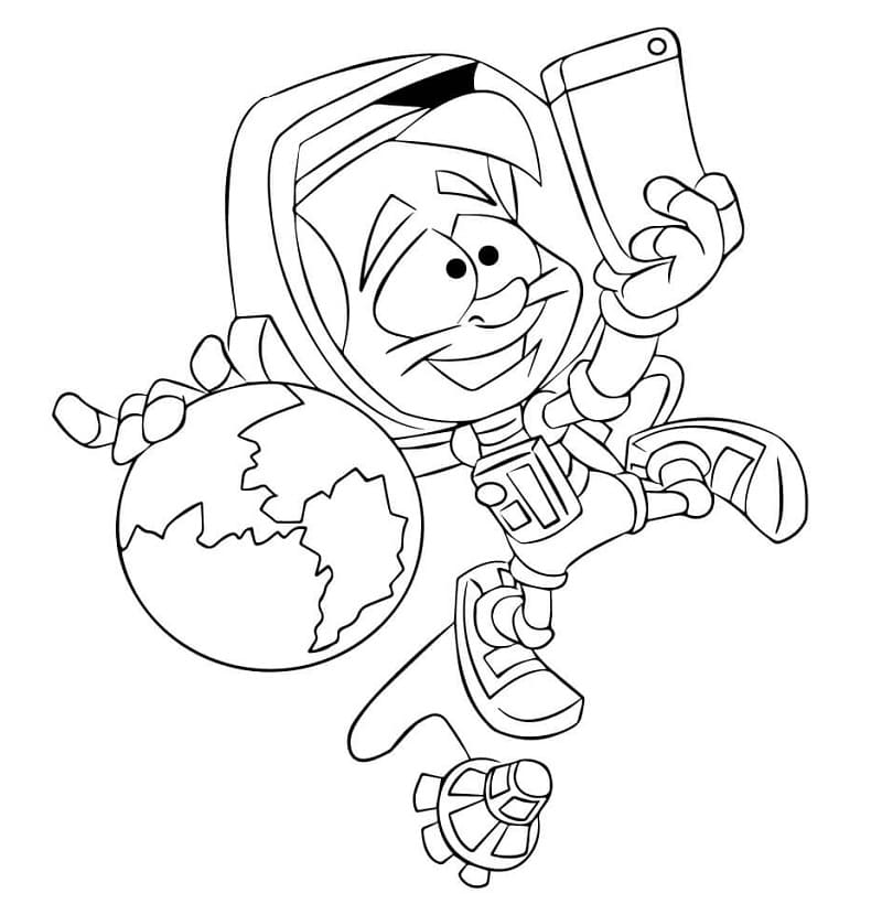 Desenho Astronauta Engraçado para Colorir