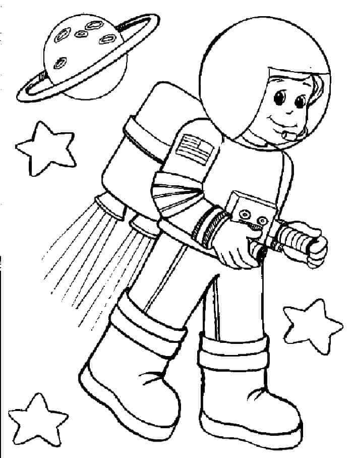 Desenho Astronauta Fofo para Colorir