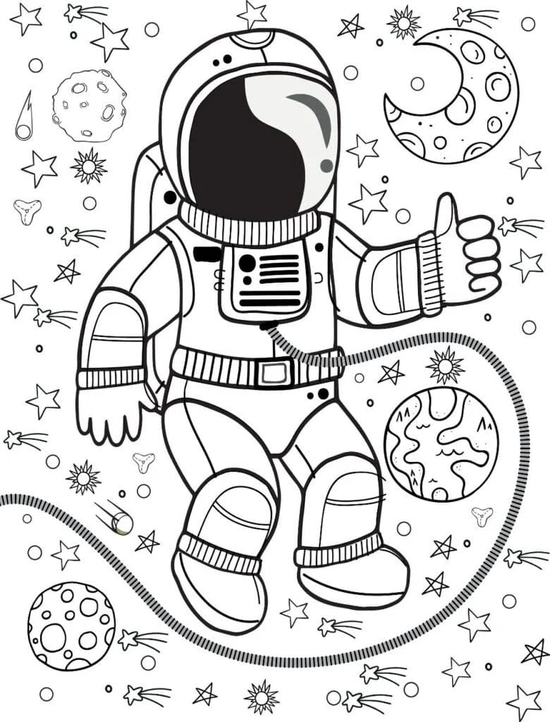Desenho Astronauta Incrível para Colorir