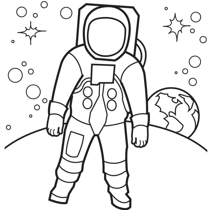 Desenho Astronauta Normal para Colorir